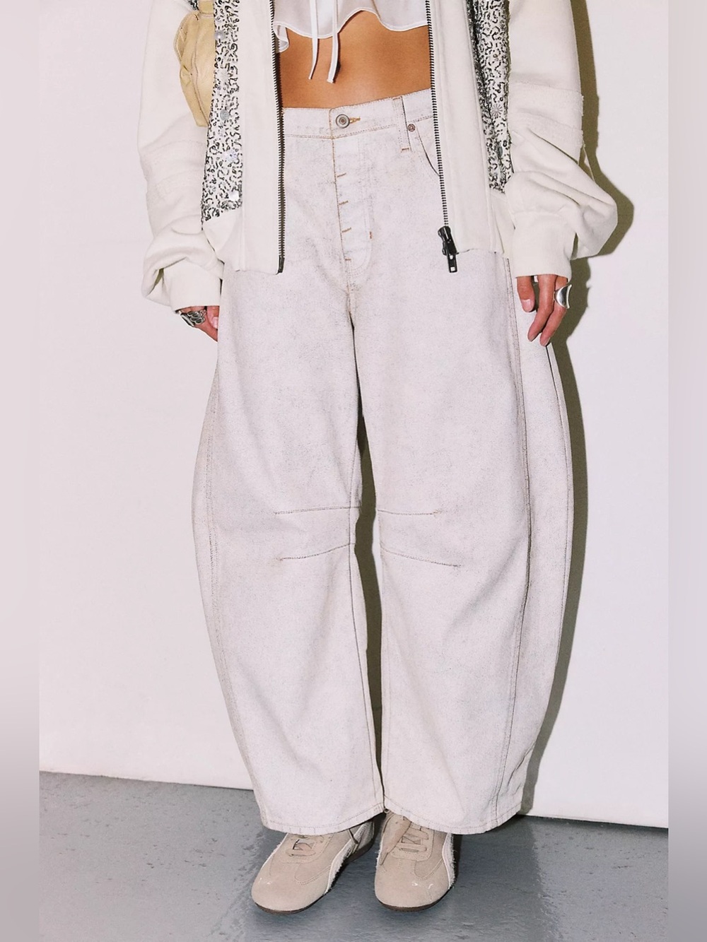 We The Free Good Luck Coated Barrel Jeans